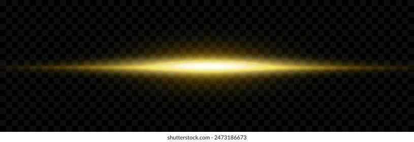 Destello luminoso de la línea, franja luminosa, estrella brillante, borde brillante del rayo, explosión, haz de luz de neón Horizontal, rayo de luz del destello del amanecer rayo, efecto de destellos de luz de neón, raya brillante - Vector