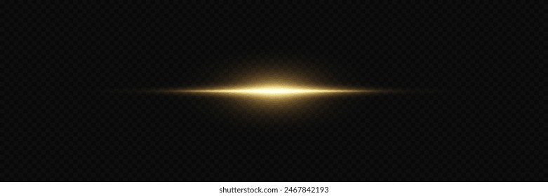  Glowing line and flare. Magic neon light, horizontal beam. On a transparent background.