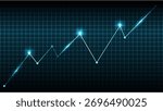 Glowing line graph on grid background shows upward trend, symbolizing growth and success