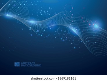 Glowing lines background. Abstract geometric modern lines. Particles dynamic line flow. Glittering dust of lights. Graphic concept for your design