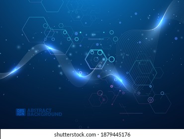 Glowing lines background. Abstract geometric modern lines. Particles dynamic line flow. Glittering dust of lights. Graphic concept for your design