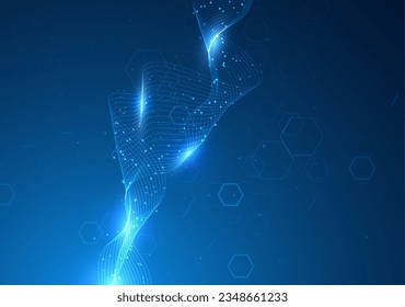 Fondo de líneas brillantes. Resumen de líneas geométricas modernas. Flujo de línea dinámico de partículas. Polvo brillante de luces. Concepto gráfico para su diseño