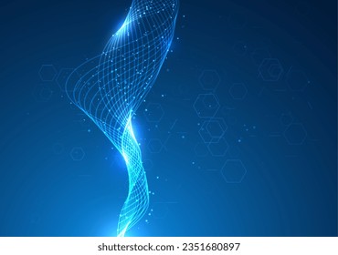 Glowing lines background. Abstract geometric modern lines. Particles dynamic line flow. Glittering dust of lights. Graphic concept for your design