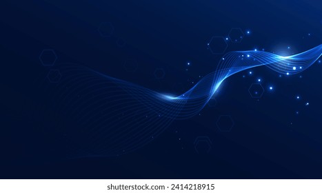 Glowing lines background. Abstract geometric modern lines. Particles dynamic line flow. Glittering dust of lights. Graphic concept for your design