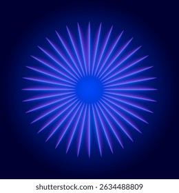 Motif de cercle aux lignes lumineuses, arrière-plan néon, illustration vectorielle.