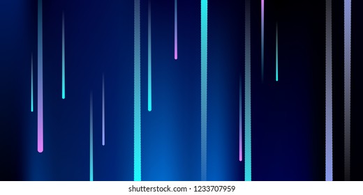 Glowing Lines. Digital Falling Glare. Flow Light Trail. Vertical Neon Element Futuristic Design. Simple Glowing Lines Movement Concept. Minimal Modern Dynamic 3D Effect. Vector illustration Eps10.