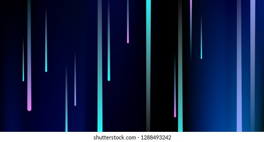 Glowing Lines. Digital Falling Glare. Flow Light Trail. Vertical Neon Element Futuristic Design. Simple Glowing Lines Movement Concept. Minimal Modern Dynamic 3D Effect. Vector illustration Eps10.