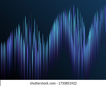 Líneas brillantes cayendo en el fondo del vector de tecnología del concepto de grandes datos abstractos. Las líneas azul geométricas digitales arrojan tecnología óptica visual, concepto de velocidad. El fondo científico abstracto de la fibra óptica en azul