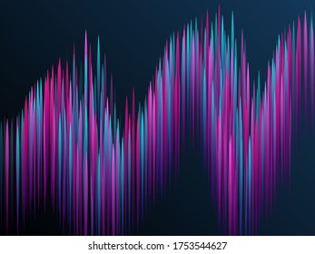 Glühende Linien fallen abstrakte Big-Data-Konzept-Technologie, Vektorhintergrund. Digitale blaue Neonlinien strömen visuelle Optik-Technologie, Speed-Konzept. Glasfaser-Optik abstrakter, montaglicher Hintergrund.