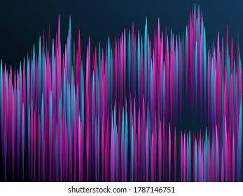 Glühende Linien fallen abstrakte Big-Data-Konzept-Technologie, Vektorhintergrund. Digitale blaue Neonlinien strömen visuelle Optik-Technologie, Speed-Konzept. Glasfaser-Optik abstrakter, montaglicher Hintergrund.