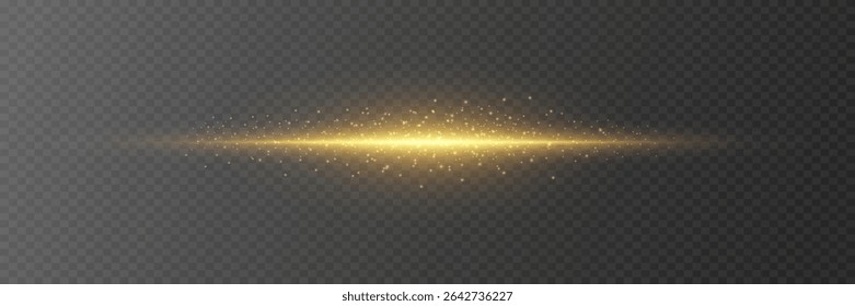 Glowing lines of light with flash effect. On a transparent background.