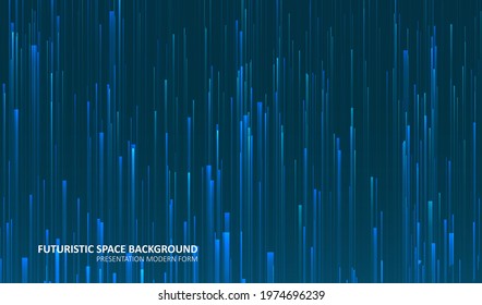 Glowing lines on blue background. Abstract modern lines. Cool gradient shapes. Graphic concept for your design