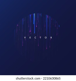 Glowing lines on blue background. Abstract modern lines. Cool gradient shapes. Graphic concept for your design