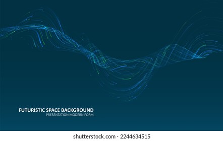 Glowing lines on blue background. Abstract modern lines. Cool gradient shapes. Graphic concept for your design