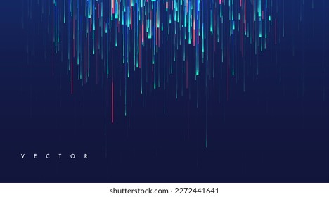 Glühende Linien auf blauem Hintergrund. Abstrakte moderne Linien. Coole Farbverlauf-Formen. Grafisches Konzept für Ihr Design
