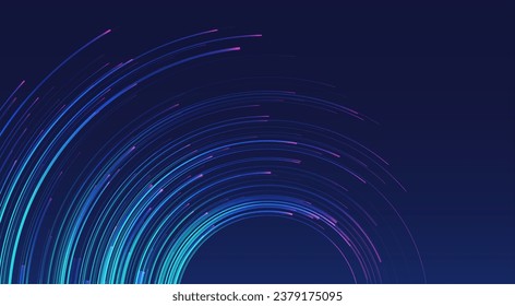 Glowing lines on blue background. Abstract modern lines. Cool gradient shapes. Graphic concept for your design