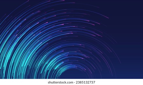 Glowing lines on blue background. Abstract modern lines. Cool gradient shapes. Graphic concept for your design