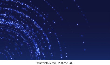 Glowing lines on blue background. Abstract modern lines. Cool gradient shapes. Graphic concept for your design