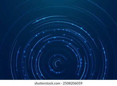 Glowing lines on blue background. Abstract modern lines. Cool gradient shapes. Graphic concept for your design