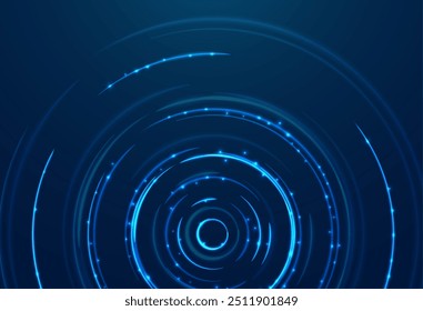 Glowing lines on blue background. Abstract modern lines. Cool gradient shapes. Graphic concept for your design