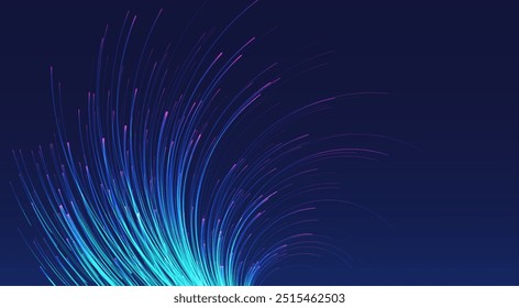 Glowing lines on blue background. Abstract modern lines. Cool gradient shapes. Graphic concept for your design