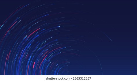 Glowing lines on blue background. Abstract modern lines. Cool gradient shapes. Graphic concept for your design