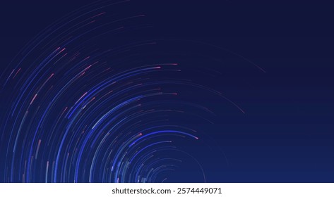 Glowing lines on blue background. Abstract modern lines. Cool gradient shapes. Graphic concept for your design