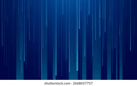 Líneas brillantes sobre fondo azul. Abstractas líneas modernas. Formas de gradiente frías. Concepto gráfico para su diseño