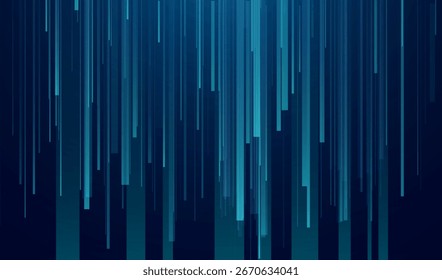 Linhas brilhantes no fundo azul. Linhas modernas abstratas. Formas de gradiente frias. Conceito gráfico para seu design