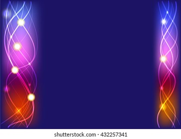 Glowing lines on a blue background