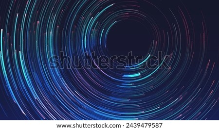 Glowing lines on blue background. Abstract modern lines. Cool gradient shapes. Graphic concept for your design