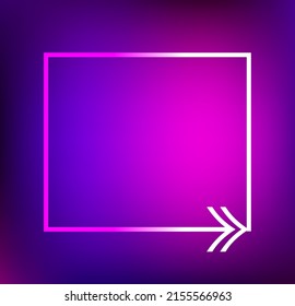 glowing lines, tunnel, neon color, virtual reality, abstract background, square portal, arch, pink blue purple spectrum vibrant color background