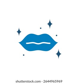 Glowing lip care icon vector design in trendy style