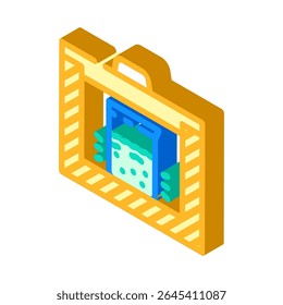 glowing liquid container radioactive pollution isometric icon vector. glowing liquid container radioactive pollution sign. isolated symbol illustration