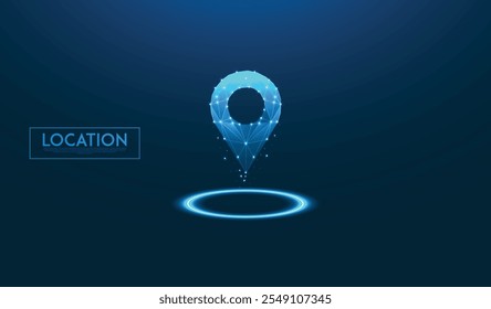 Marca de Localização Brilhante em fundo escuro para fins técnicos e outros.
