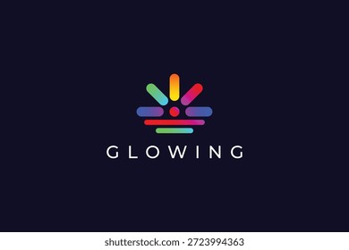 Glowing Logo Design for Modern Technology, Digital Innovation and Futuristic Brand Identity