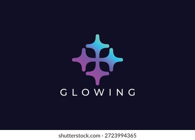 Glowing Logo Design for Modern Technology, Digital Innovation and Futuristic Brand Identity