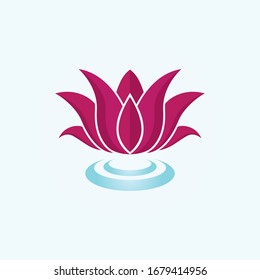 Glowing lotus flower icon concept. Vector illustration suitable for your company logo
