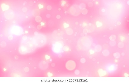 Glowing lovely  bokeh circles, sparkling golden dust abstract gold  background decoration. Valentine Day bokeh. Abstract Christmas background. Romantic. Vector illustration.