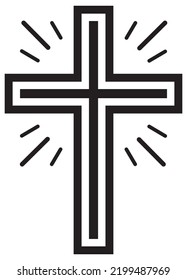 GLOWING, LUMINOUS CROSS BLACK ICON