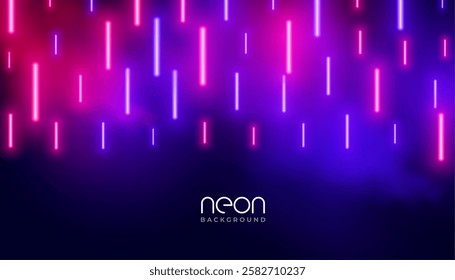 glowing luminous electric tube background with smoke effect vector