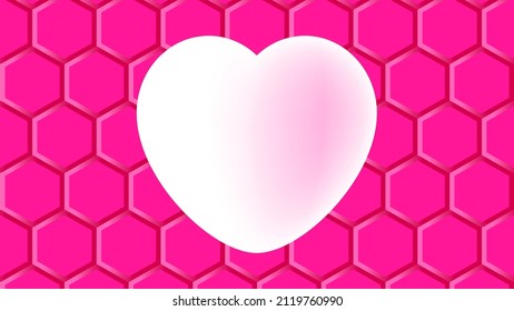 Glowing Luxury Pink Magenta Hexagon Vector Background, Linkedin Banner, Facebook Cover, Instagram Icon, Tiktok Video Backdrop, Valentine Banner, Pinkish Digital Background For Valentine's Card