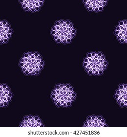 glowing magic circle pattern on a dark background. ornamental background