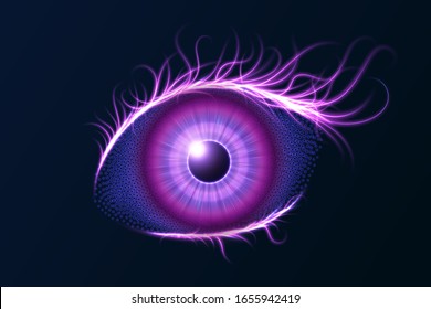 Magnífico ojo brillante, ilustración vectorial.