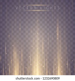Glowing magic light effect and long trails fire motion, vector art and illustration.Abstract glow light lines, Motion light of high speed car