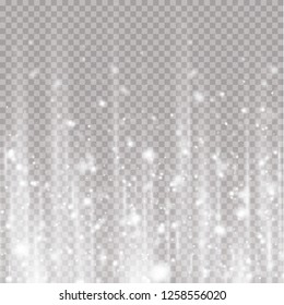 Glowing magic light effect and long trails fire motion, vector art and illustration.Abstract glow light lines,Transparent glowing garland. White glowing lights for greeting card design. Garlands