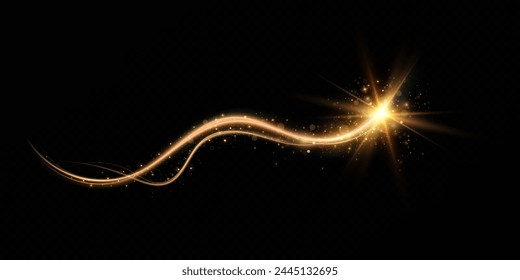 Glowing magic light effect.Vector graphics of neon lines motion.Abstract light lines of motion and speed.