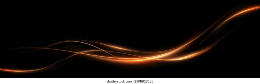 Glowing magic light effect.Vector graphics of neon lines motion.Abstract light lines of motion and speed.	