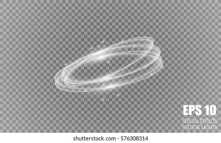 Glowing magic white fire circle ring trace.