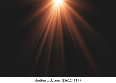 Glowing magical rays of light. On a transparent background.